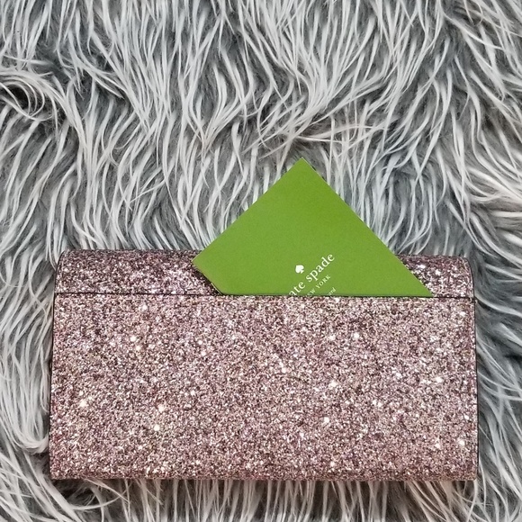 🍒NEW🍒 KATE SPADE PINK BLING WRISTLET WALLET - Picture 5 of 6